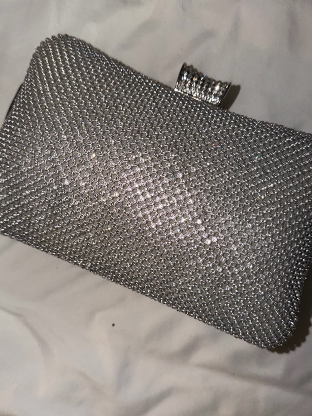 Othr Silver Crystal Mesh Clutch